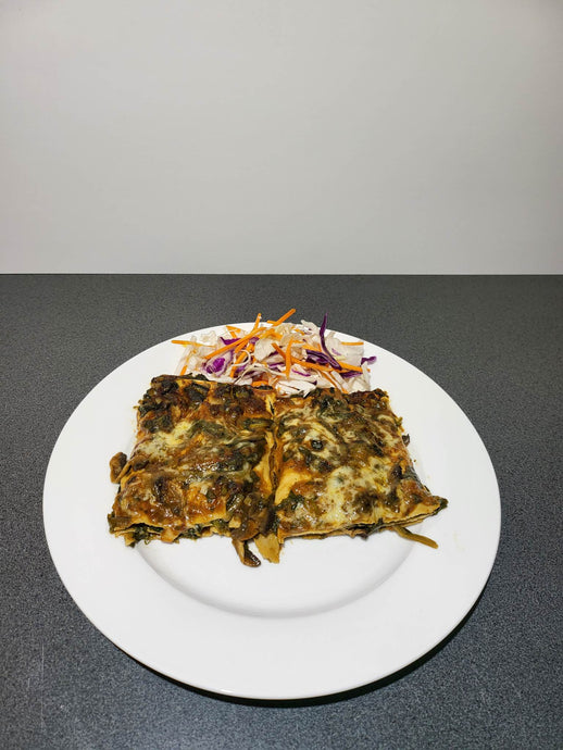 Mushroom-Spinach Lasagne – Vegan + Gluten-free