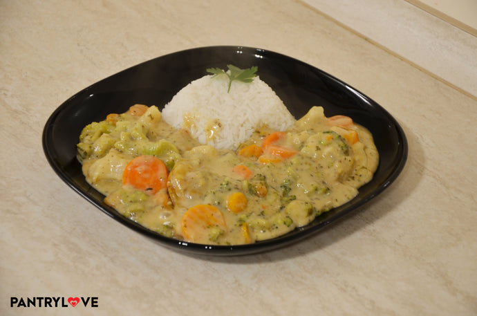 Powder mix for chicken breast in "creamy cheese" sauce