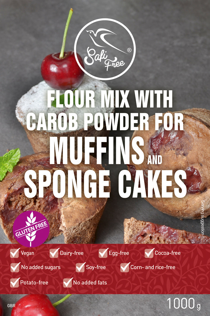 Flour mix with Carob Powder for Muffins and Sponge Cakes